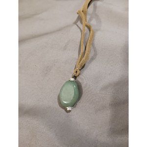 NWOT!! JADE NECKLACE WITH SUEDE CHAIN